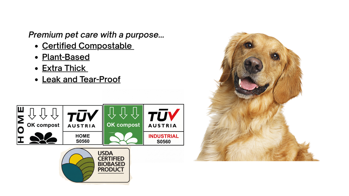 Compostable Dog Waste Bags | 3 Pack Bundle |360 count | ASTM 6500 and OK Compost Certified