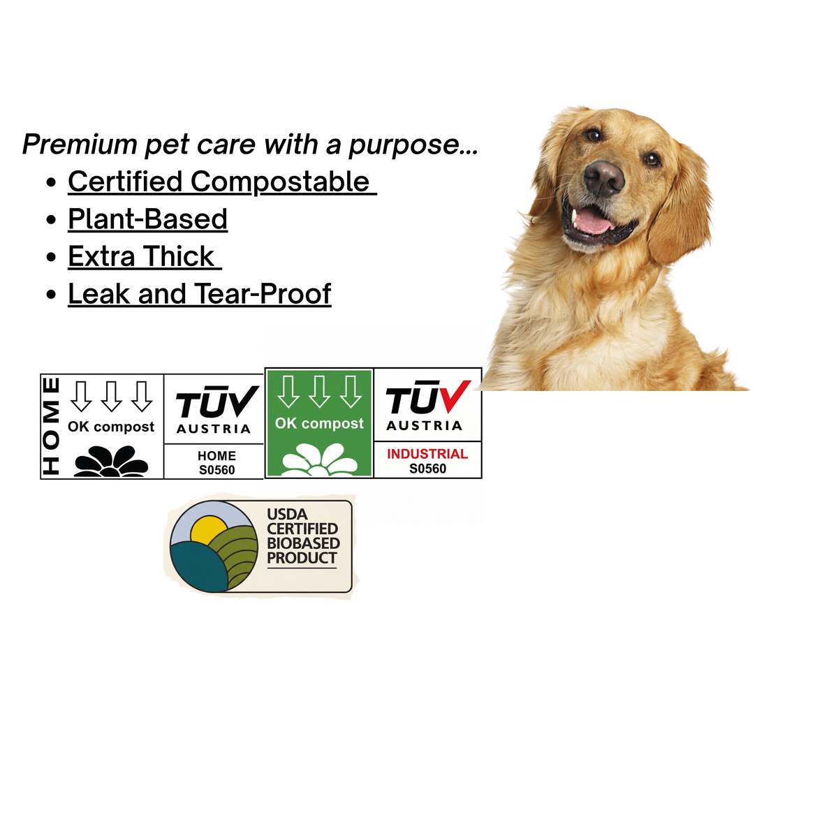 Compostable Dog Waste Bags | 2 Pack Bundle |240 count | ASTM 6500 and OK Compost Certified