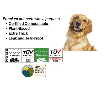 Compostable Dog Waste Bags | 2 Pack Bundle |240 count | ASTM 6500 and OK Compost Certified